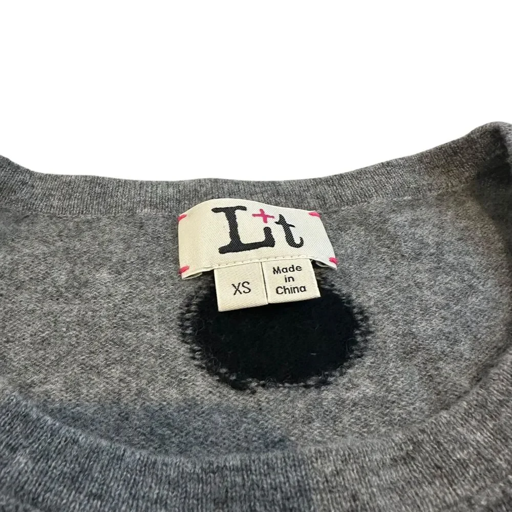 LABEL+thread Polka Dot Mix Grey Cashmere Wool Sweater Size XS - Picture 2 of 5